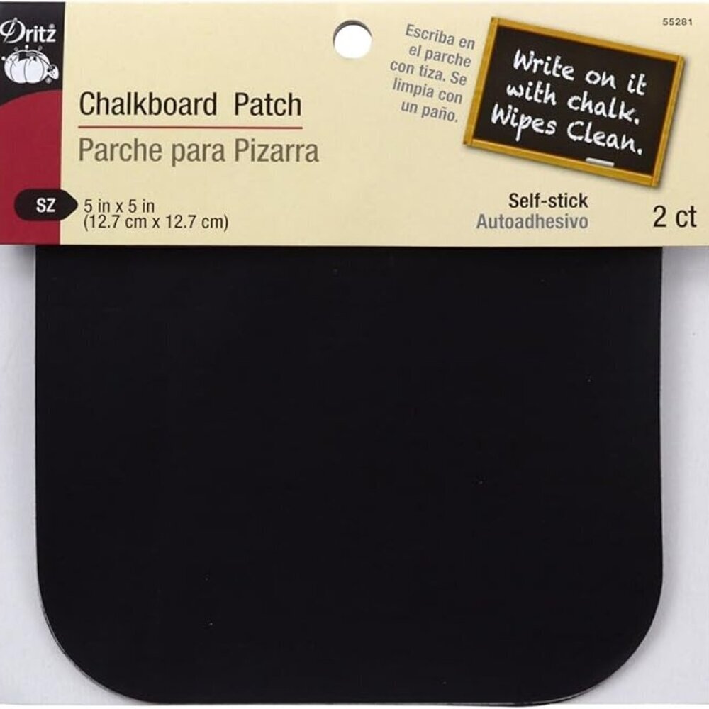 Dritz-Chalkboard Patch. Chalkboard fabric NIP 0.05 x 6 x 5.75 inches